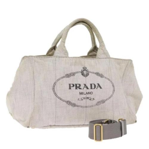 Pre-owned Canvas handbags Prada Vintage , Gray , Dames