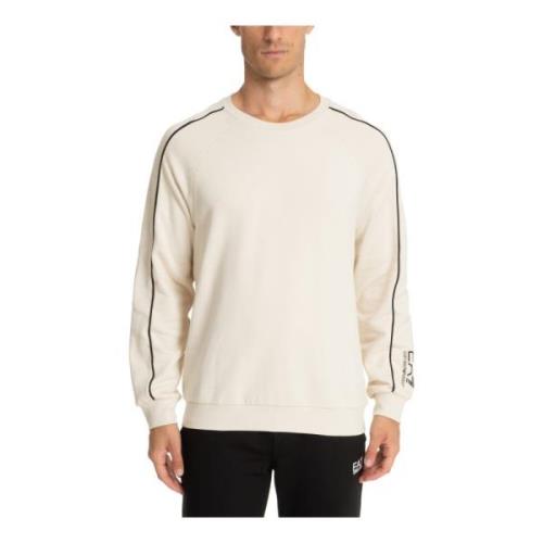 Effen Logo Sweatshirt Emporio Armani EA7 , White , Heren