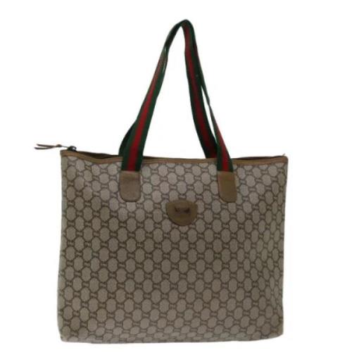 Pre-owned Leather totes Gucci Vintage , Gray , Dames