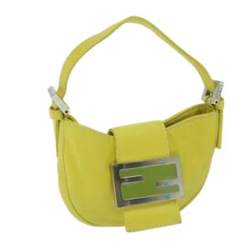 Pre-owned Leather handbags Fendi Vintage , Yellow , Dames