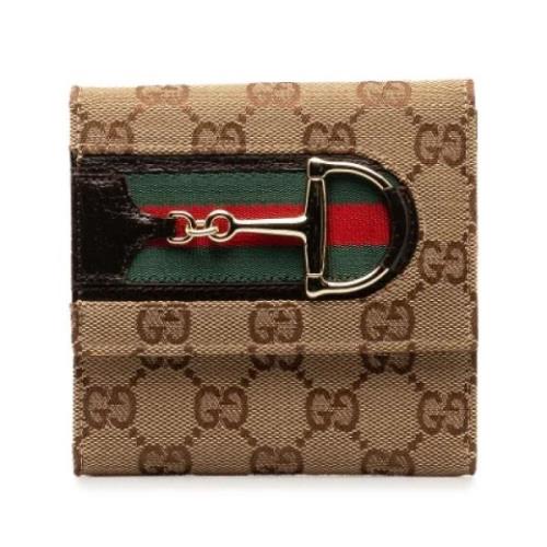 Pre-owned Canvas wallets Gucci Vintage , Brown , Dames