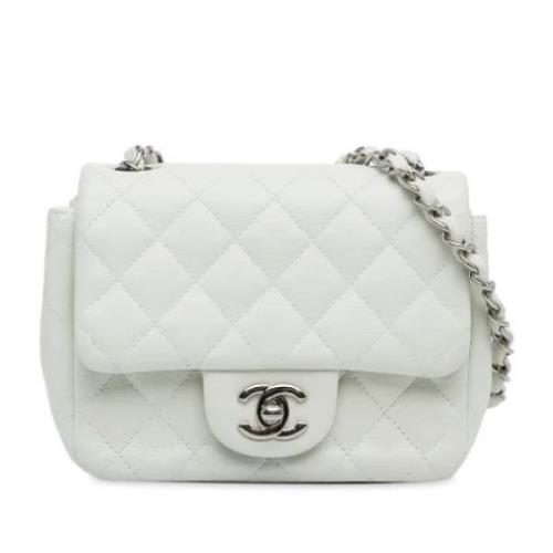 Pre-owned Leather shoulder-bags Chanel Vintage , White , Dames