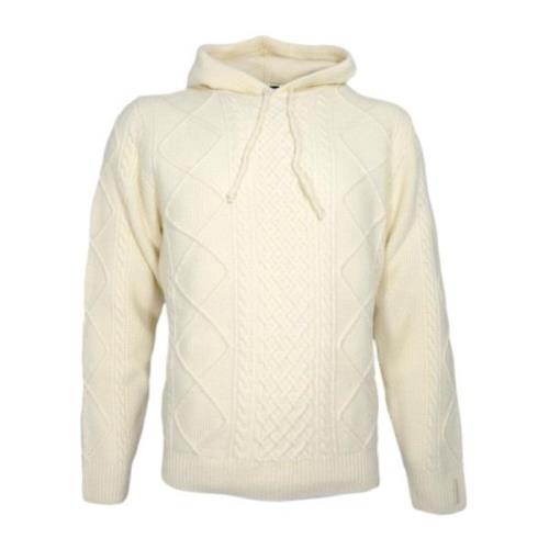 Hooded wol nylon trui ivoor Paul & Shark , Beige , Heren