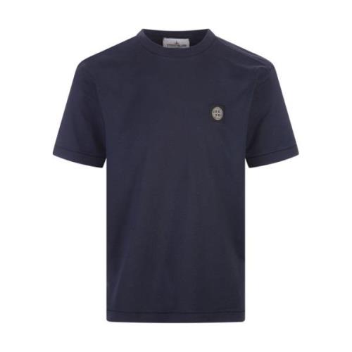 Navy Blue Slim Fit T-shirt Stone Island , Blue , Heren