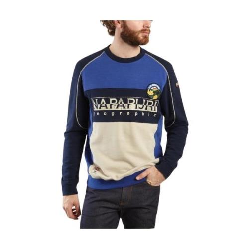 Geflambeerde katoenen terry sweatshirt met wapen Napapijri , Multicolo...