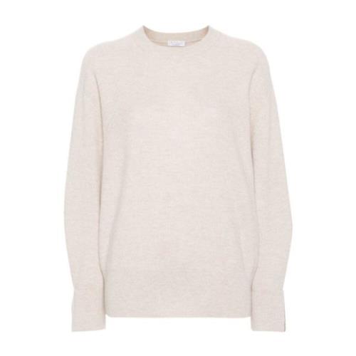 Kettingdetail Sweaters Licht Beige Brunello Cucinelli , Beige , Dames