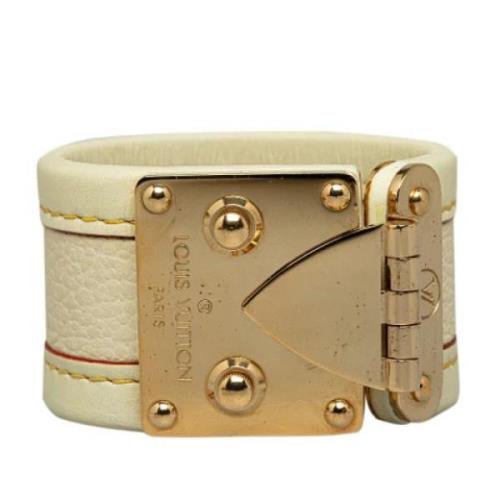 Pre-owned Leather bracelets Louis Vuitton Vintage , White , Dames