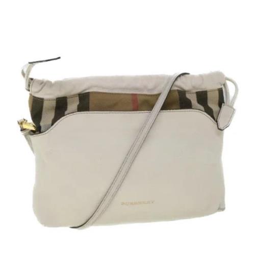 Pre-owned Leather shoulder-bags Burberry Vintage , Beige , Dames