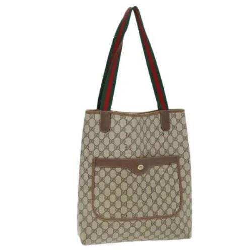 Pre-owned Canvas totes Gucci Vintage , Beige , Dames