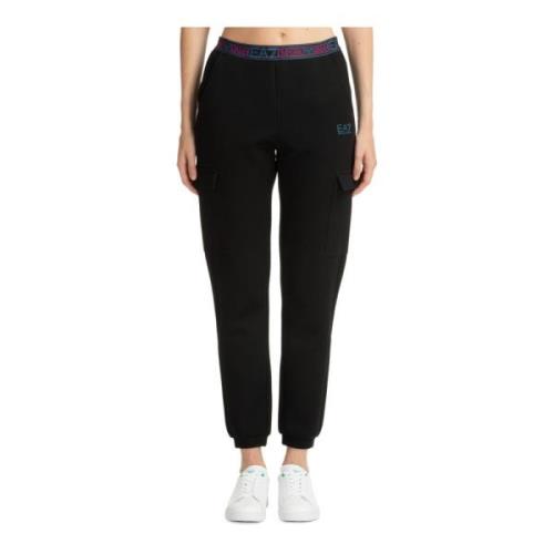 Elastische Taille Logo Sweatpants Emporio Armani EA7 , Black , Dames