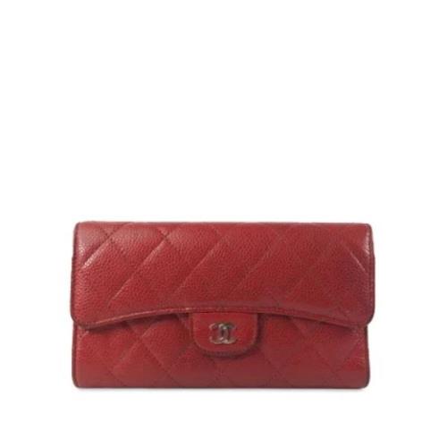 Pre-owned Leather wallets Chanel Vintage , Red , Dames