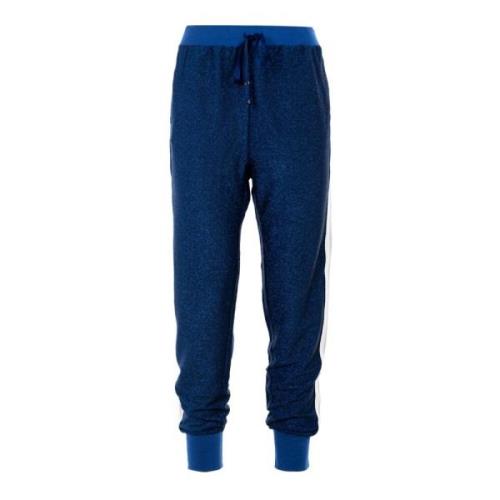 Sportieve Blauwe Jersey Broek met Glitters Liu Jo , Blue , Dames