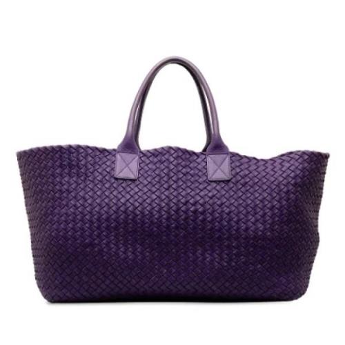 Pre-owned Leather totes Bottega Veneta Vintage , Purple , Dames