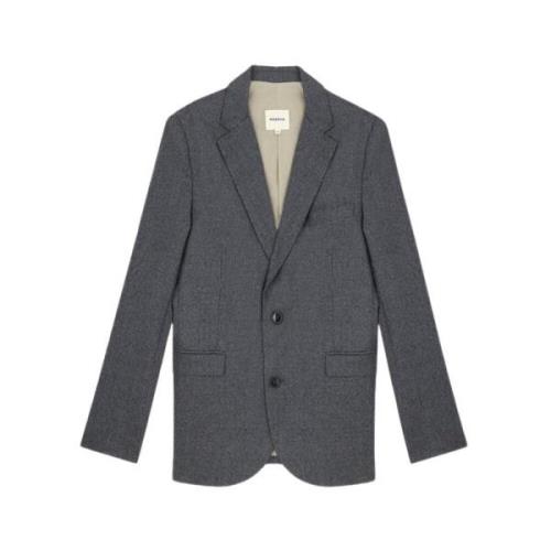 Klassieke Op Maat Gemaakte Wollen Blazer Noyoco , Gray , Dames