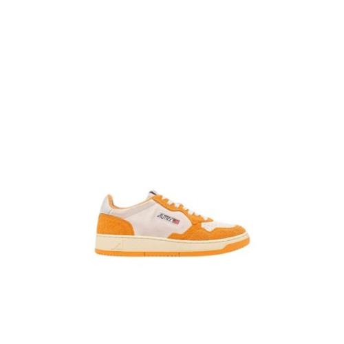 Gele Suede Basket Sneakers Autry , Orange , Heren