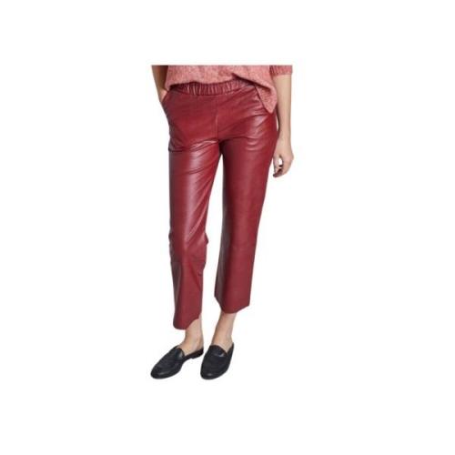 Elastische Taille Rechte Snit Broek Maevy , Red , Dames