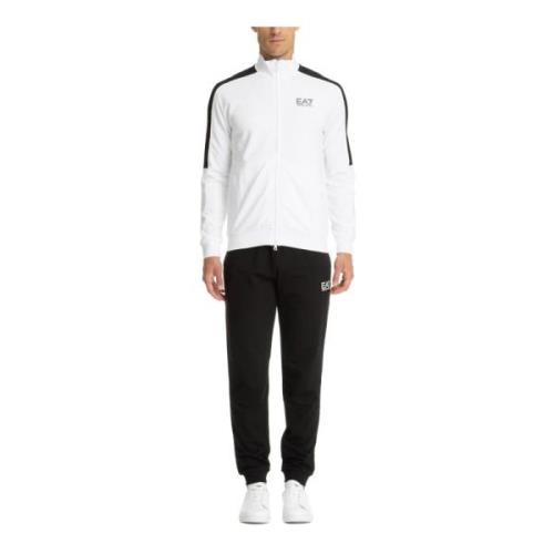 Multicolor Rits Tracksuit met Logo Emporio Armani EA7 , White , Heren