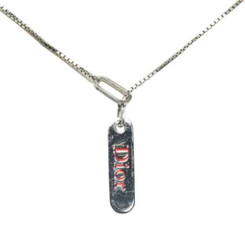 Pre-owned Silver necklaces Dior Vintage , Gray , Dames