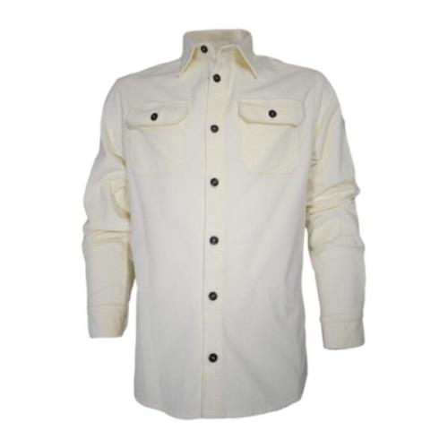 Velvet Katoenen Overshirt Wit Lange Mouw Paul & Shark , White , Heren