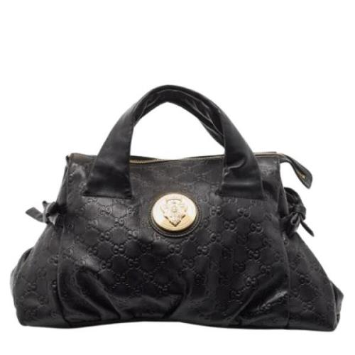 Pre-owned Leather totes Gucci Vintage , Black , Dames