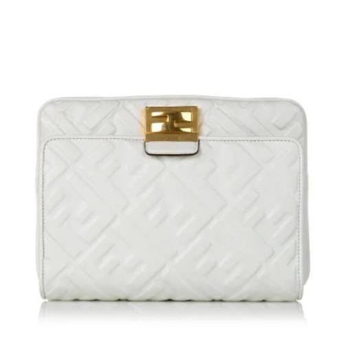 Pre-owned Leather handbags Fendi Vintage , White , Dames