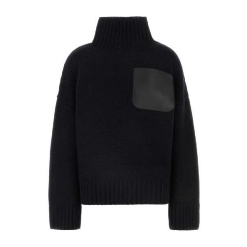 Oversize Zwarte Wollen Trui JW Anderson , Black , Dames