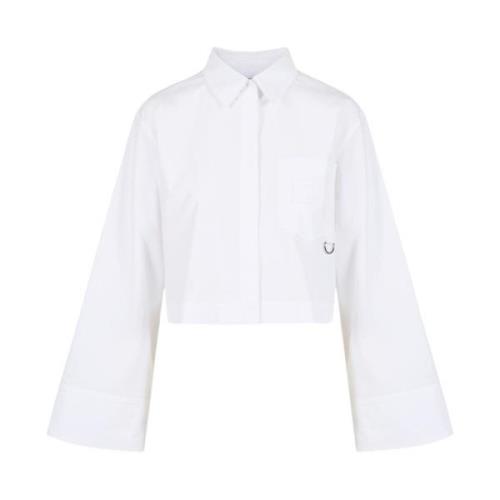 Eco-Poplin Flared Sleeve Shirt Iceberg , White , Dames