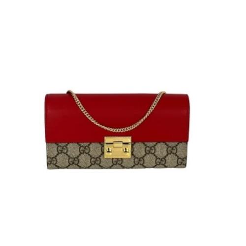 Pre-owned Leather clutches Gucci Vintage , Brown , Dames