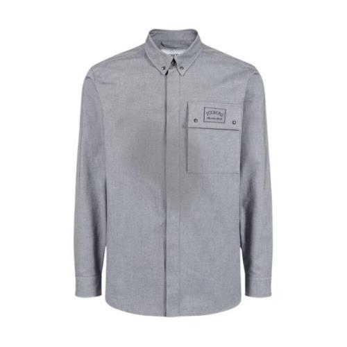 Melange Technische Gabardine Overhemd Iceberg , Gray , Heren