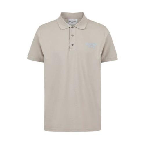 Logo Polo Shirt Slim Fit Iceberg , Gray , Heren