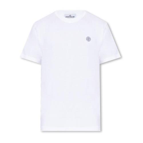 Merk T-shirt Stone Island , White , Heren