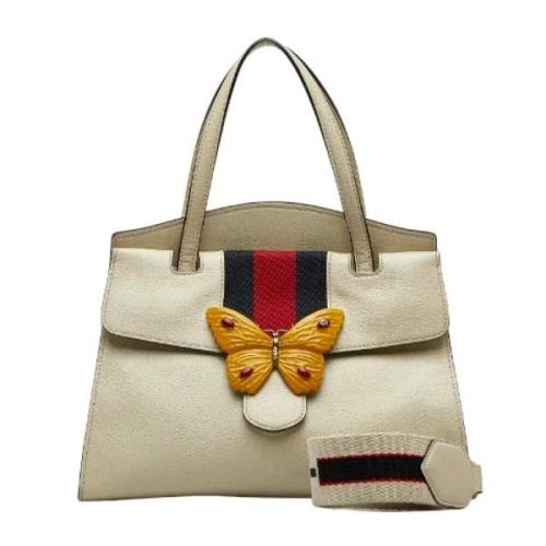 Pre-owned Leather handbags Gucci Vintage , Beige , Dames