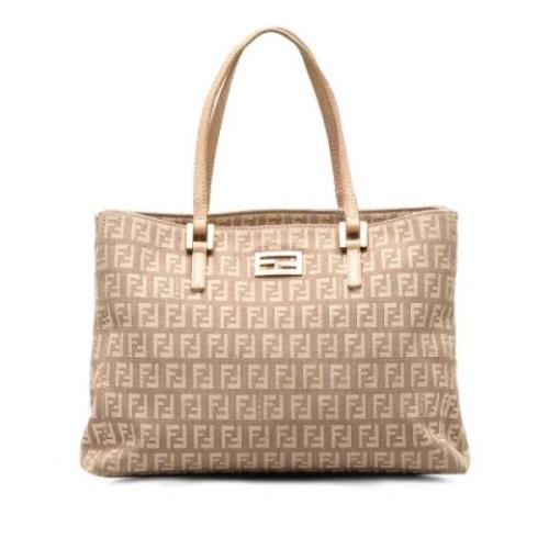 Pre-owned Leather handbags Fendi Vintage , Beige , Dames