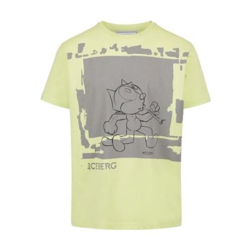 T-shirt met cartoonafbeelding Iceberg , Yellow , Heren