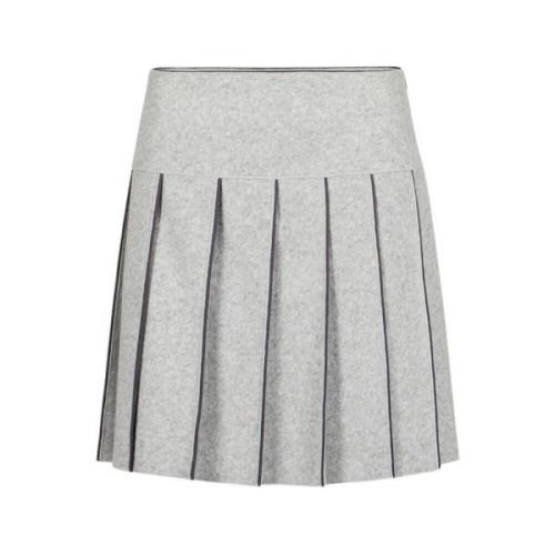 Moderne Geplooide Rok in Melange Stof Iceberg , Gray , Dames