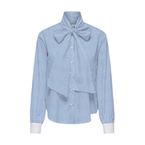 Strik Detail Lange Mouw Blouse Only , Blue , Dames