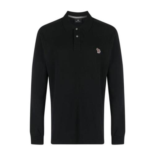 Logo-Patch Zebra Polo Shirt Paul Smith , Black , Heren