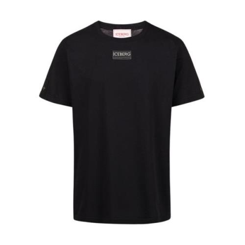 Katoenen Jersey Korte Mouw T-shirt Iceberg , Black , Heren