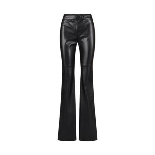 Flare Fit Broek in imitatieleer Iceberg , Black , Dames