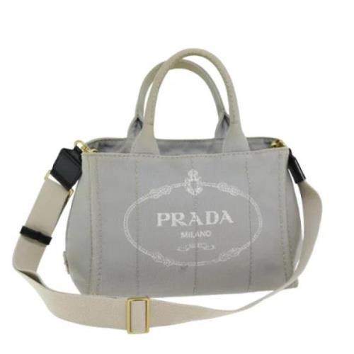 Pre-owned Canvas handbags Prada Vintage , Gray , Dames