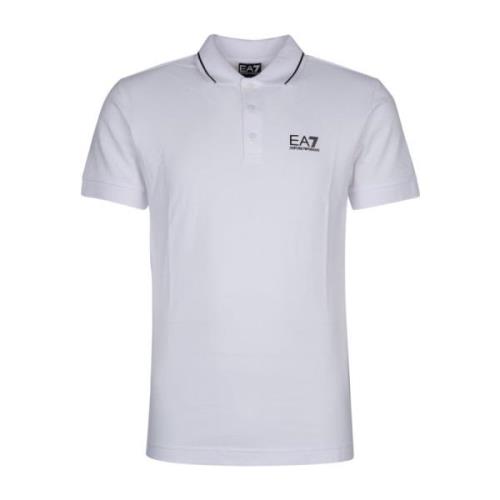 Klassiek Polo Shirt voor Mannen Emporio Armani EA7 , White , Heren