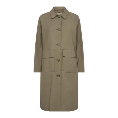 Gewatteerde Trenchcoat Jas Mermaid MOS Mosh , Green , Dames