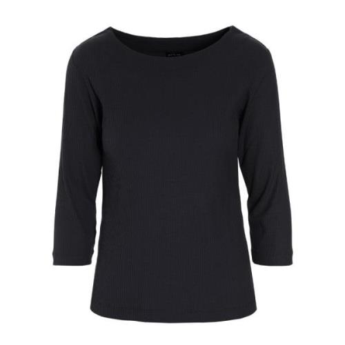 Globe Rib Blouse Zwart Bitte Kai Rand , Black , Dames