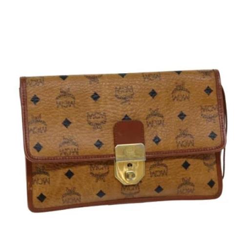 Pre-owned Leather clutches MCM Pre-owned , Brown , Dames