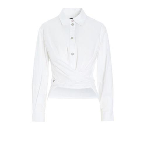 Core Cotton Wrap Shirt Wit Bitte Kai Rand , White , Dames