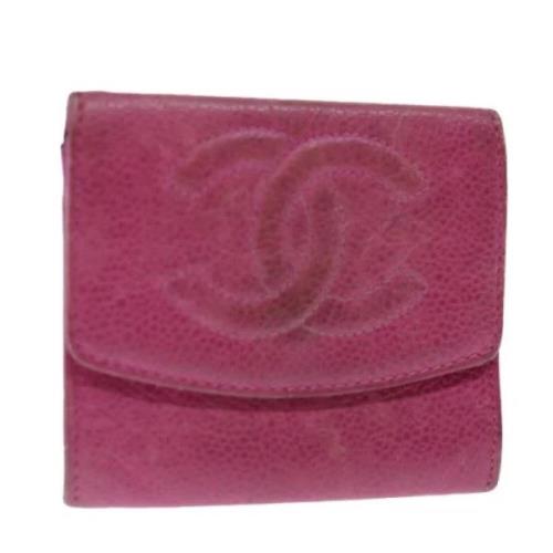 Pre-owned Leather wallets Chanel Vintage , Pink , Dames