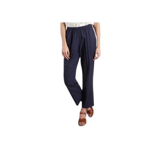 Indigo Blauwe Viscose Blend Slim Broek Bellerose , Blue , Dames