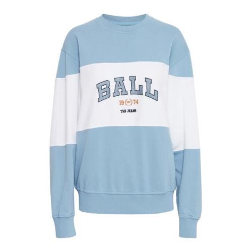 Sportieve Sweatshirt met Cool Print Ball , Blue , Dames