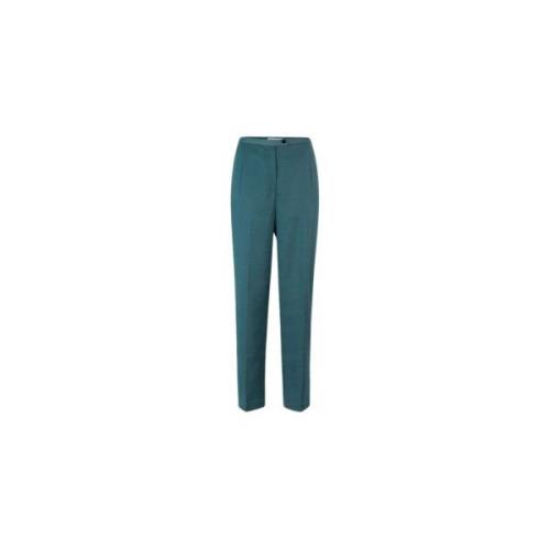 Blauw-Grijze Slim-Fit Formele Broek met Darts Samsøe Samsøe , Green , ...