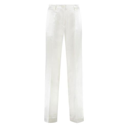 Viscose Zijden Broek met Zakken P.a.r.o.s.h. , White , Dames